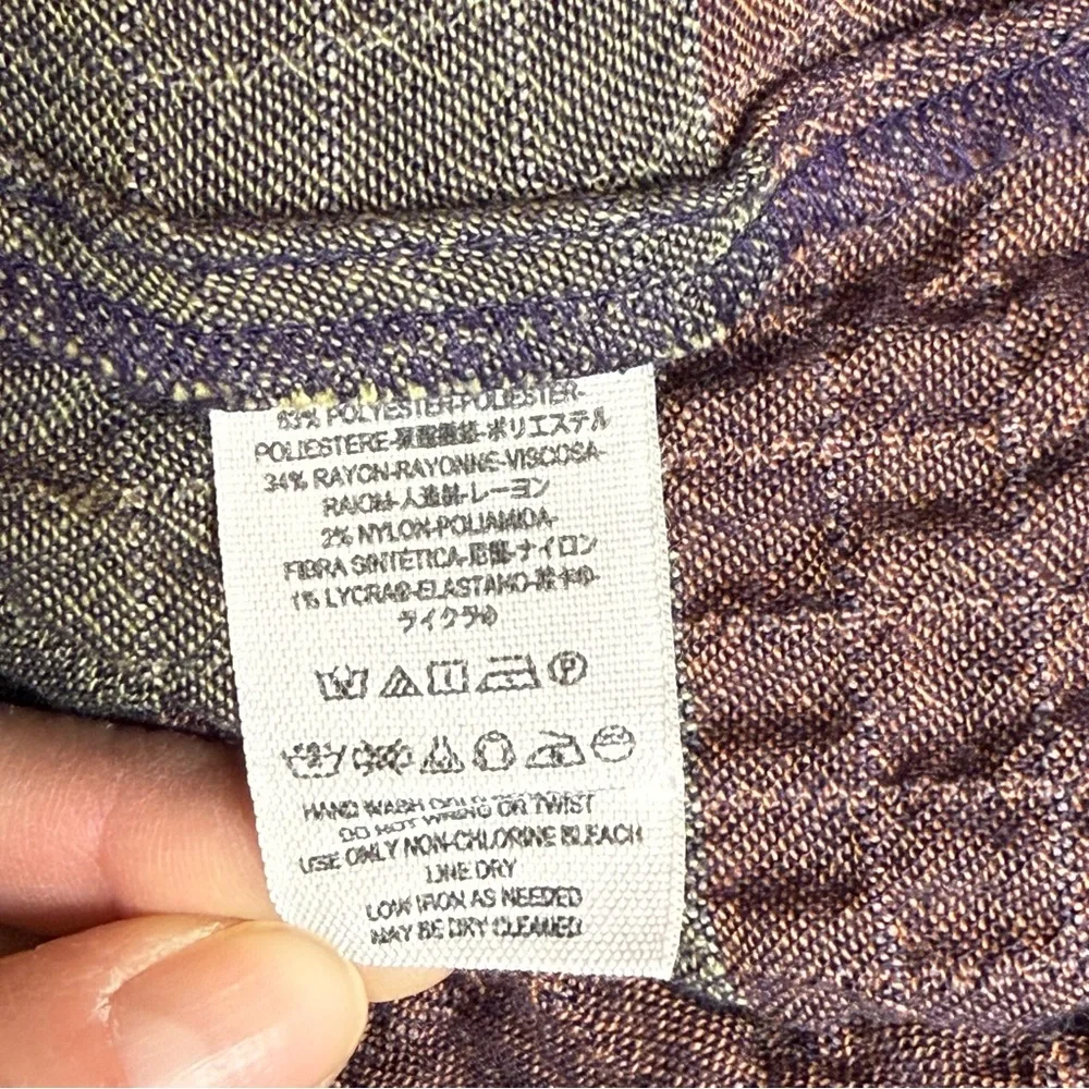 Free People Ray of Light Colorblock Shirtdress w/ Pockets Plum Sz M - Picture 11 of 11